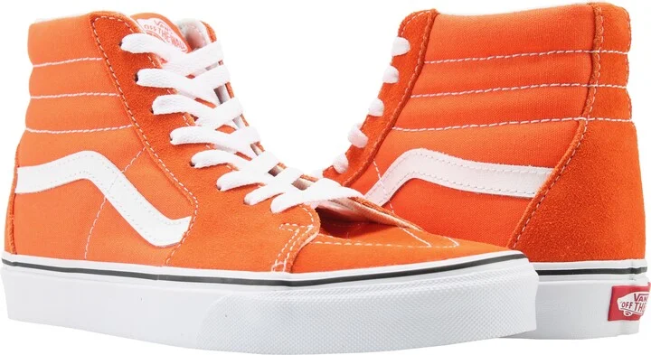 Sk8-Hi Flame/True White Classic Hi Top Unisex Sneakers VN0A38GE2W1