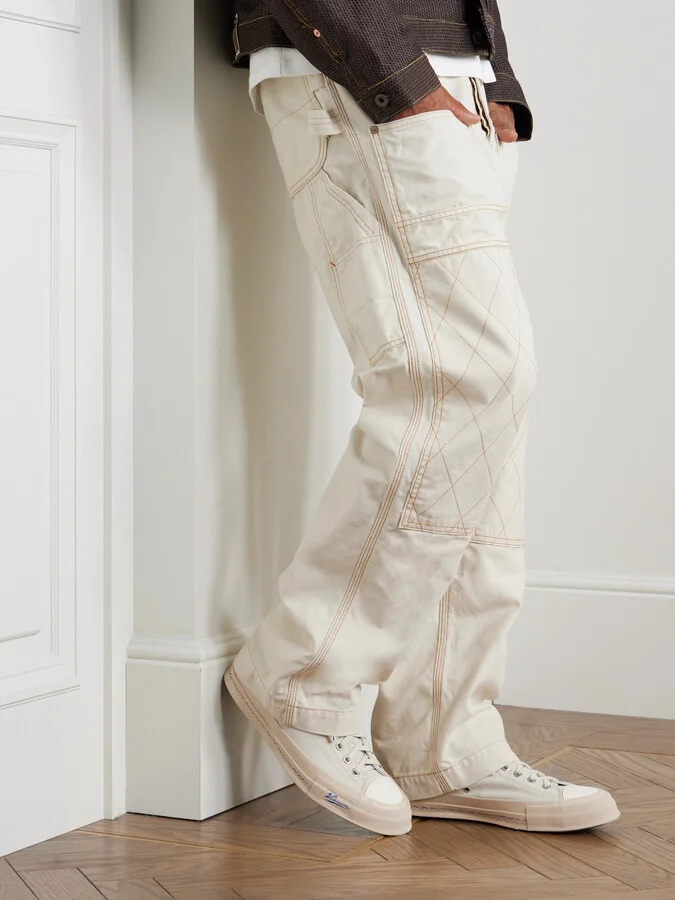Skagway Leather-Trimmed Canvas High-Top Sneakers - Image 2