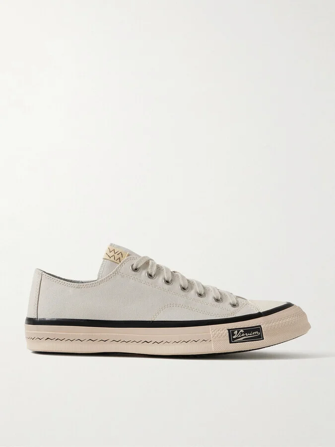 Skagway Lo Leather-Trimmed Canvas Sneakers
