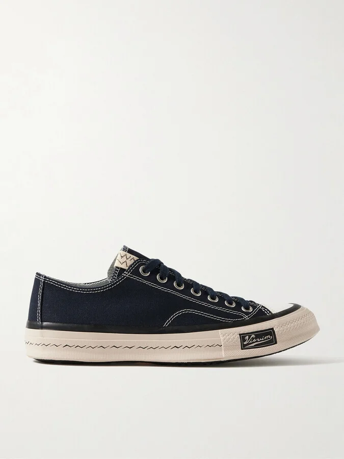 Skagway Lo Leather-Trimmed Canvas Sneakers