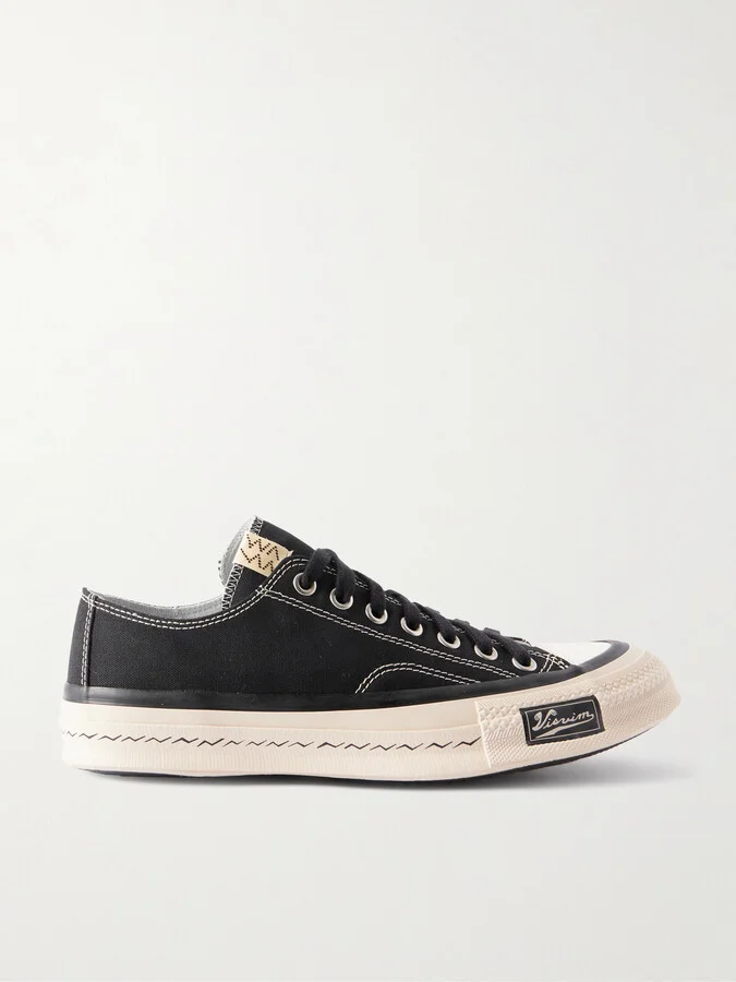 Skagway Lo Leather-Trimmed Canvas Sneakers