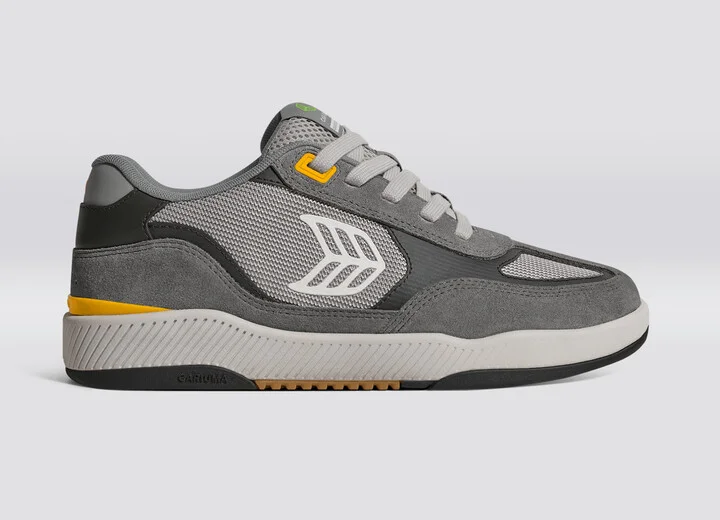 Skategoat C25 PRO Charcoal Grey Suede Light Grey Mesh Ice Logo Yellow Sneaker Men - Image 3