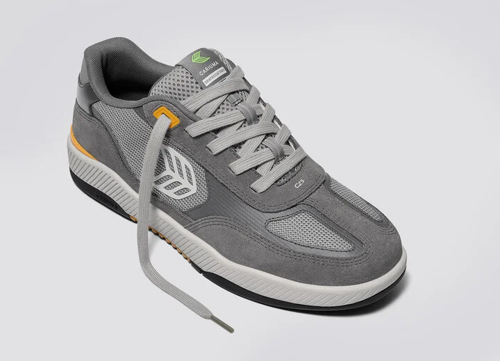 Skategoat C25 PRO Charcoal Grey Suede Light Grey Mesh Ice Logo Yellow Sneaker Men - Image 4