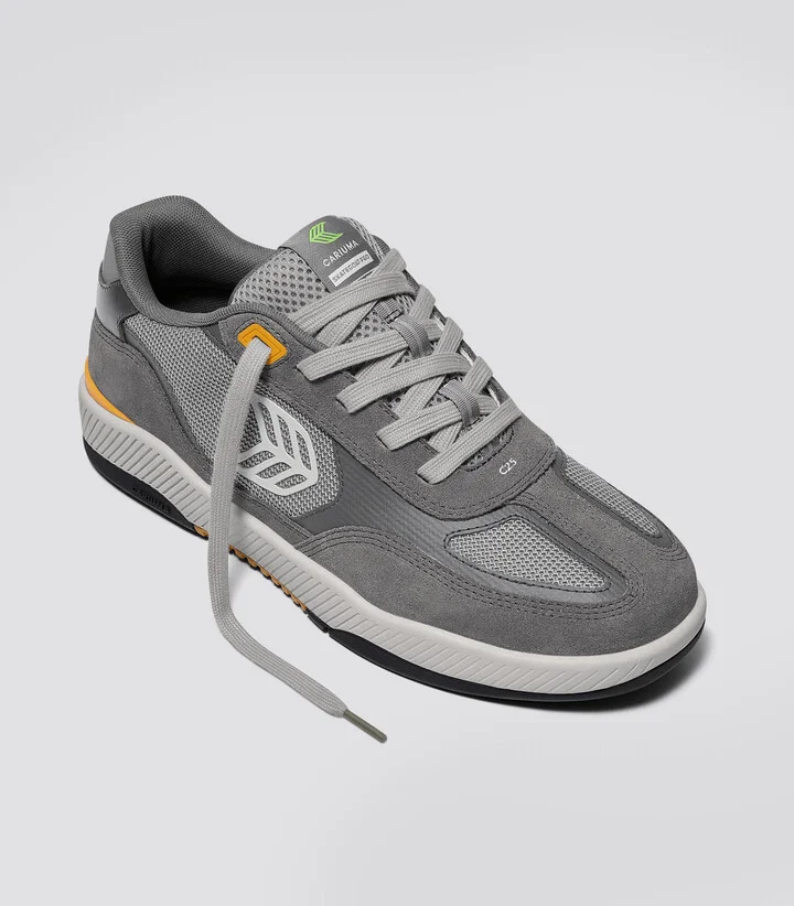 Skategoat C25 PRO Charcoal Grey Suede Light Grey Mesh Ice Logo Yellow Sneaker Men - Image 9