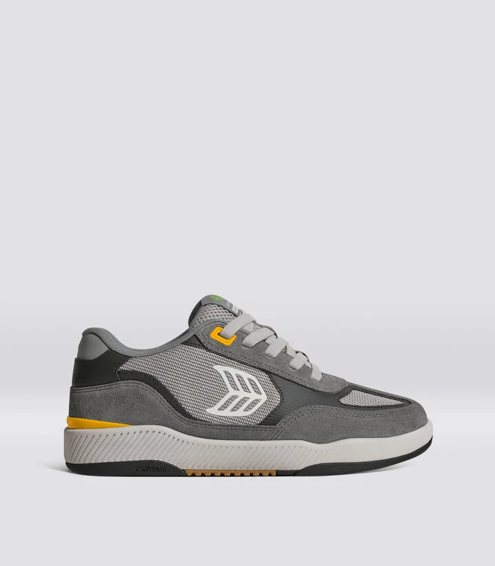 Skategoat C25 PRO Charcoal Grey Suede Light Grey Mesh Ice Logo Yellow Sneaker Men