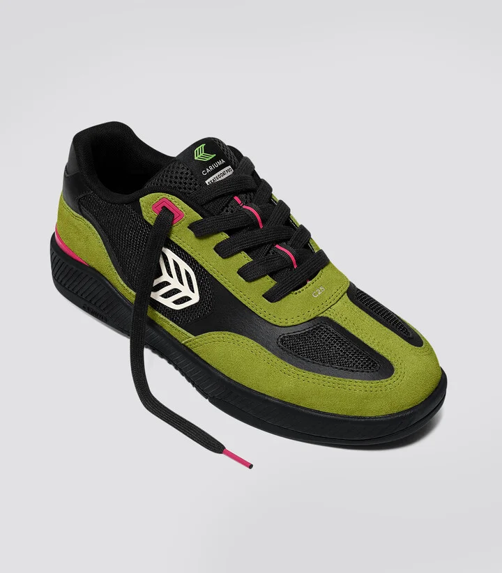 Skategoat C25 PRO Lime Green Suede Black Mesh Ivory Logo Pink Sneaker Men - Image 2