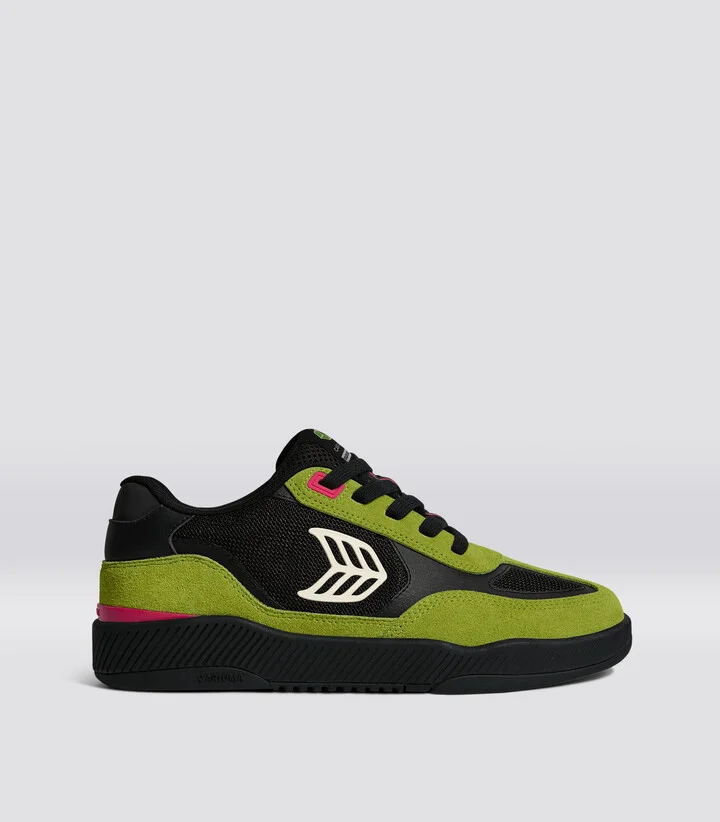 Skategoat C25 PRO Lime Green Suede Black Mesh Ivory Logo Pink Sneaker Men