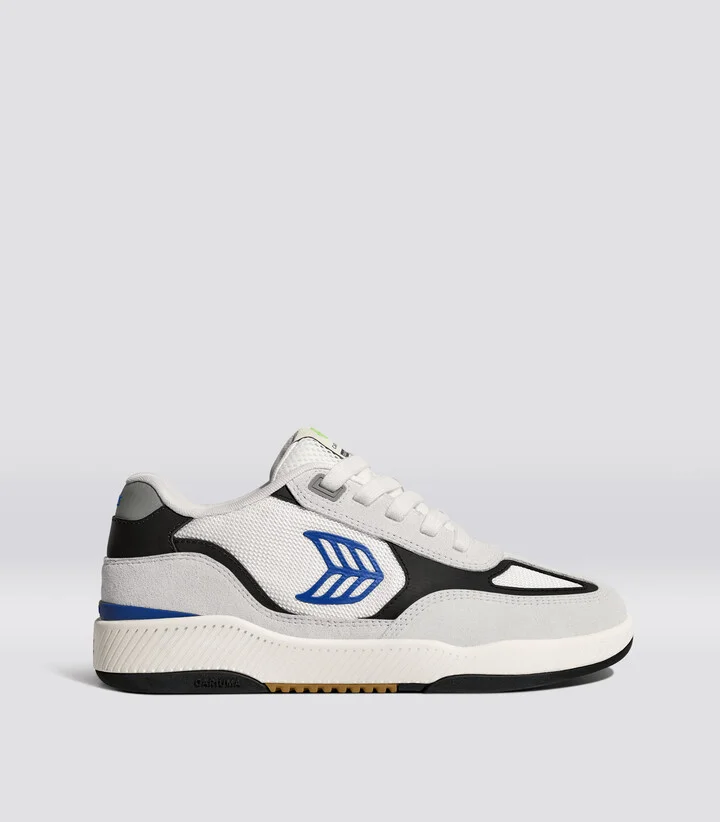 Skategoat C25 PRO Smoke White Suede Off-White Mesh Bold Blue Logo Black Sneaker Men