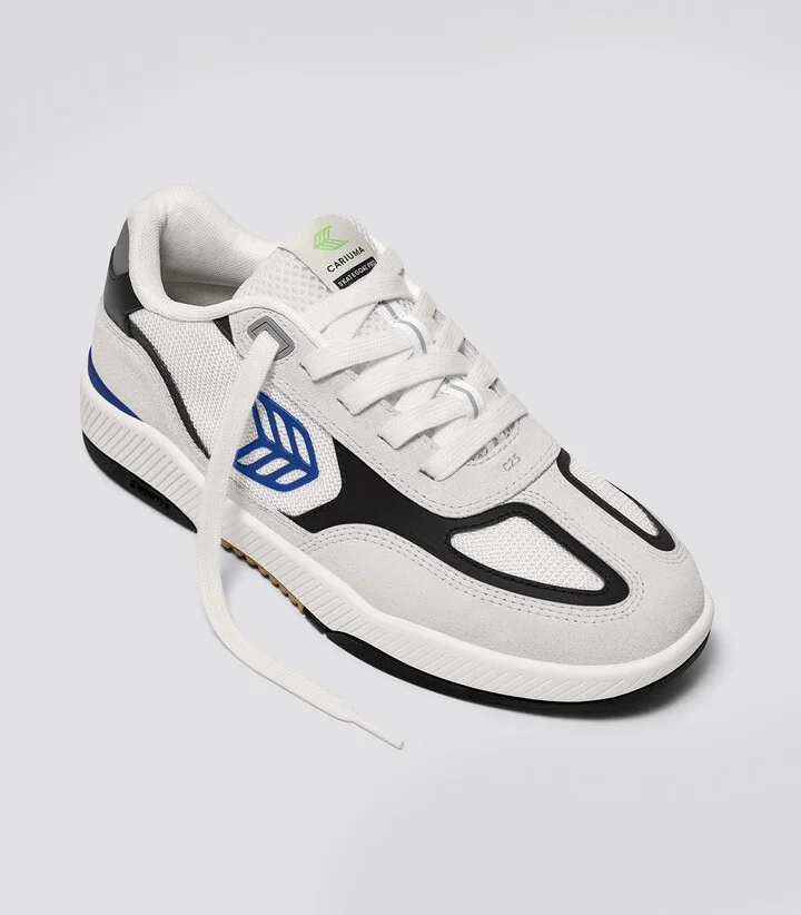 Skategoat C25 PRO Smoke White Suede Off-White Mesh Bold Blue Logo Black Sneaker Women - Image 2
