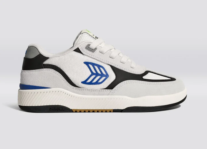 Skategoat C25 PRO Smoke White Suede Off-White Mesh Bold Blue Logo Black Sneaker Women - Image 3