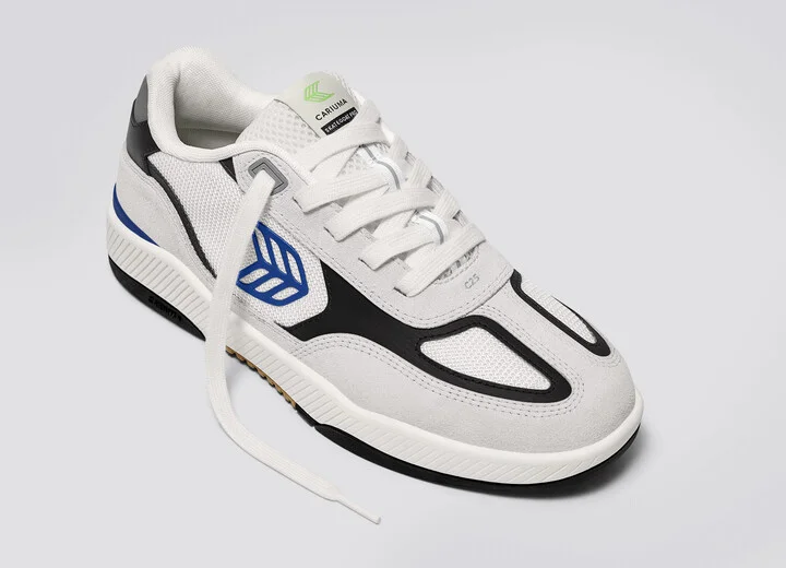 Skategoat C25 PRO Smoke White Suede Off-White Mesh Bold Blue Logo Black Sneaker Women - Image 4