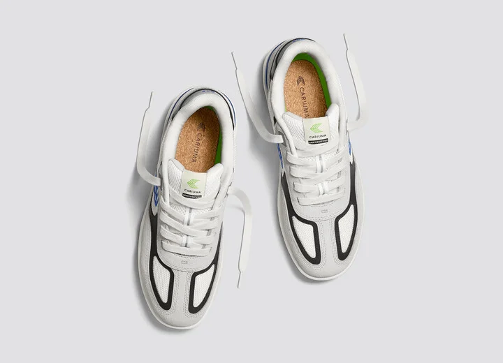 Skategoat C25 PRO Smoke White Suede Off-White Mesh Bold Blue Logo Black Sneaker Women - Image 6