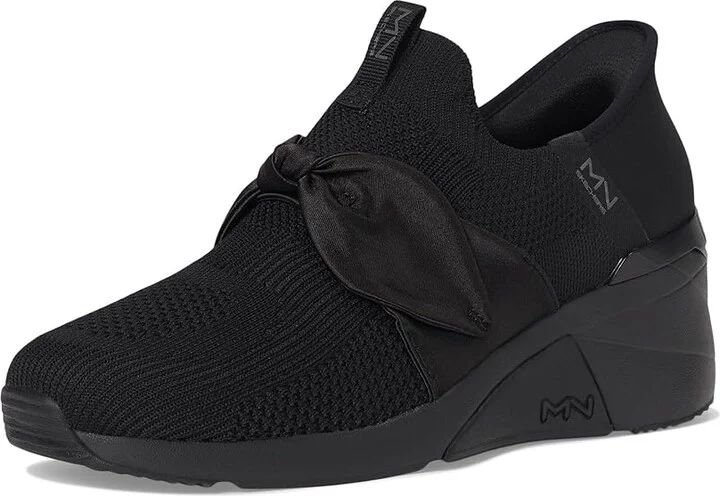 SKECHERS A Wedge - Enzie Hands-Free Slip-Ins Women's Shoes Black/Black : 7 B - Medium, Canvas - Image 5