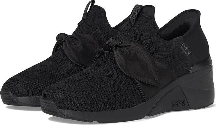 SKECHERS A Wedge - Enzie Hands-Free Slip-Ins Women's Shoes Black/Black : 7 B - Medium, Canvas