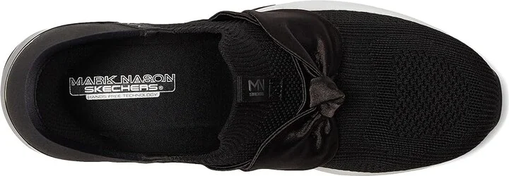 SKECHERS A Wedge - Enzie Hands-Free Slip-Ins Women's Shoes Black/White : 9 B - Medium, Canvas - Image 2
