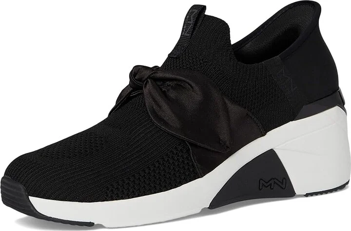 SKECHERS A Wedge - Enzie Hands-Free Slip-Ins Women's Shoes Black/White : 9 B - Medium, Canvas - Image 5