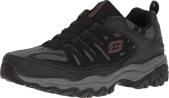SKECHERS After Burn M. Fit Men's Shoes Black/Charcoal : 7 D - Medium, Leather/Nubuck/Synthetic - Image 2