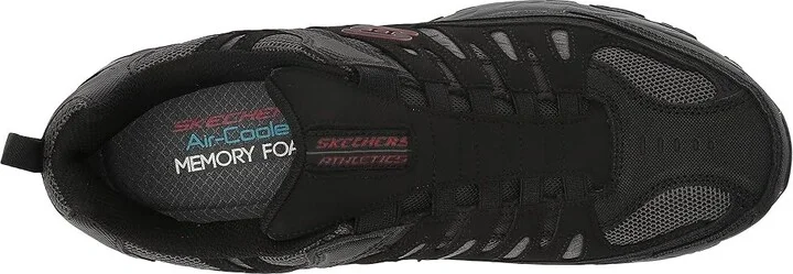 SKECHERS After Burn M. Fit Men's Shoes Black/Charcoal : 7 D - Medium, Leather/Nubuck/Synthetic - Image 3