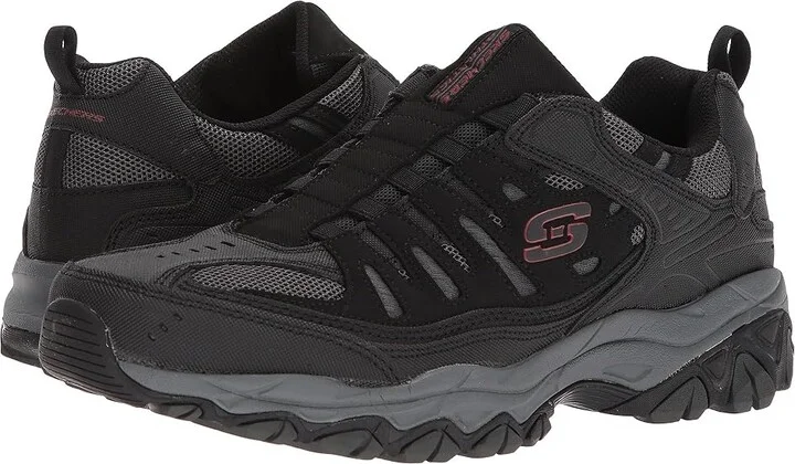 SKECHERS After Burn M. Fit Men's Shoes Black/Charcoal : 7 D - Medium, Leather/Nubuck/Synthetic