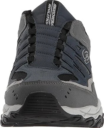 SKECHERS After Burn M. Fit Men's Shoes Navy/Gray : 7 D - Medium, Leather/Nubuck/Synthetic - Image 6