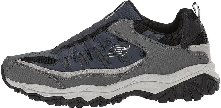 SKECHERS After Burn M. Fit Men's Shoes Navy/Gray : 7 D - Medium, Leather/Nubuck/Synthetic - Image 7