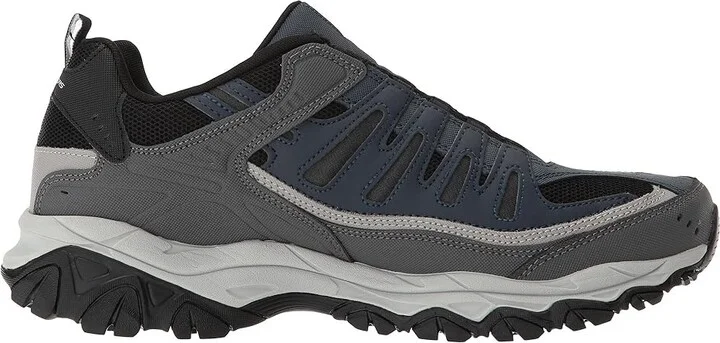 SKECHERS After Burn M. Fit Men's Shoes Navy/Gray : 7 D - Medium, Leather/Nubuck/Synthetic - Image 8