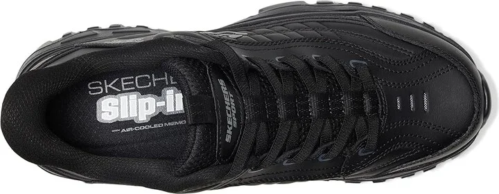 SKECHERS Afterburn E'Lite Grill Corporal Hands Free Slip-In Men's Shoes Black/Black : 6.5 D - Medium, Leather - Image 2
