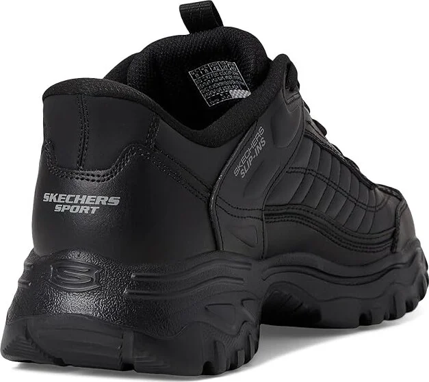 SKECHERS Afterburn E'Lite Grill Corporal Hands Free Slip-In Men's Shoes Black/Black : 6.5 D - Medium, Leather - Image 4