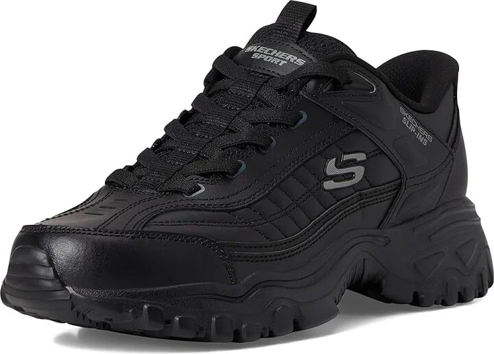 SKECHERS Afterburn E'Lite Grill Corporal Hands Free Slip-In Men's Shoes Black/Black : 6.5 D - Medium, Leather - Image 5