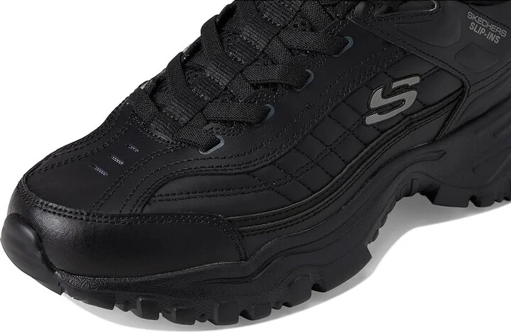 SKECHERS Afterburn E'Lite Grill Corporal Hands Free Slip-In Men's Shoes Black/Black : 6.5 D - Medium, Leather - Image 7