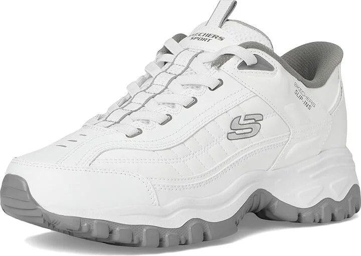 SKECHERS Afterburn E'Lite Grill Corporal Hands Free Slip-In Men's Shoes White/Gray : 8.5 D - Medium, Leather - Image 5