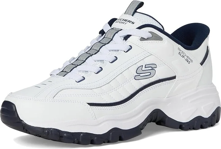 SKECHERS Afterburn E'Lite Grill Corporal Hands Free Slip-In Men's Shoes White/Navy : 8 D - Medium, Leather - Image 5