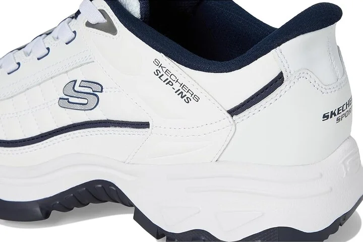 SKECHERS Afterburn E'Lite Grill Corporal Hands Free Slip-In Men's Shoes White/Navy : 8 D - Medium, Leather - Image 7