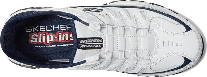 SKECHERS Afterburn M. Fit Grill Captain Hands Free Slip-Ins Men's Shoes White/Navy : 6.5 D - Medium, Leather/Synthetic - Image 2