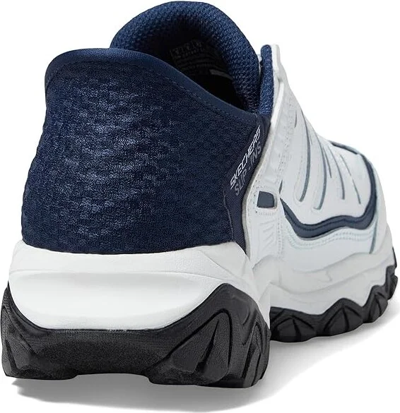 SKECHERS Afterburn M. Fit Grill Captain Hands Free Slip-Ins Men's Shoes White/Navy : 6.5 D - Medium, Leather/Synthetic - Image 4