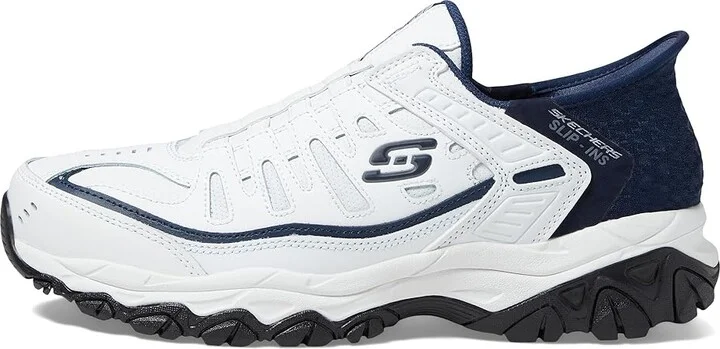 SKECHERS Afterburn M. Fit Grill Captain Hands Free Slip-Ins Men's Shoes White/Navy : 6.5 D - Medium, Leather/Synthetic - Image 6
