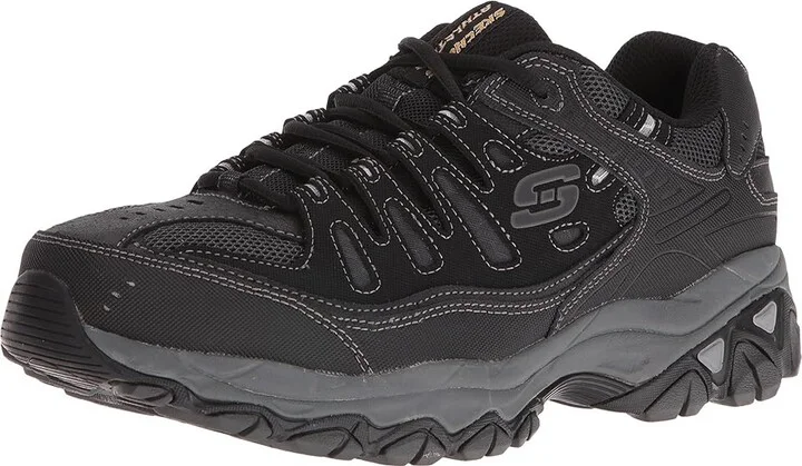 SKECHERS Afterburn M. Fit Men's Lace up casual Shoes Black : 8.5 4E - Extra Wide, Synthetic - Image 2