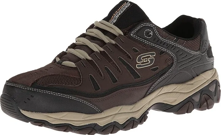 SKECHERS Afterburn M. Fit Men's Lace up casual Shoes Brown/Taupe : 7 D - Medium, Synthetic - Image 2