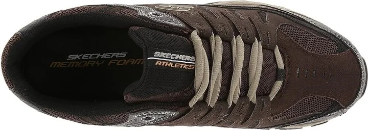 SKECHERS Afterburn M. Fit Men's Lace up casual Shoes Brown/Taupe : 7 D - Medium, Synthetic - Image 3