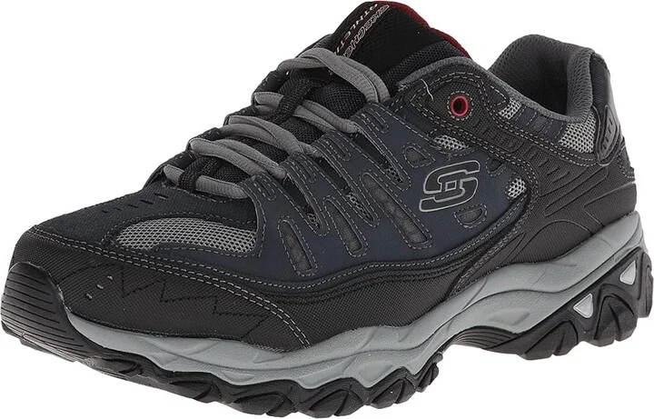 SKECHERS Afterburn M. Fit Men's Lace up casual Shoes Navy : 8 4E - Extra Wide, Leather/Synthetic - Image 2
