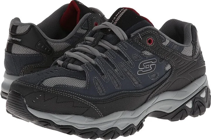 SKECHERS Afterburn M. Fit Men's Lace up casual Shoes Navy : 8 4E - Extra Wide, Leather/Synthetic