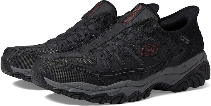 SKECHERS Afterburn M. Fit Ridgeburn Hands Free Slip-Ins Men's Shoes Black/Charcoal : 6.5 D - Medium, Leather/Textile