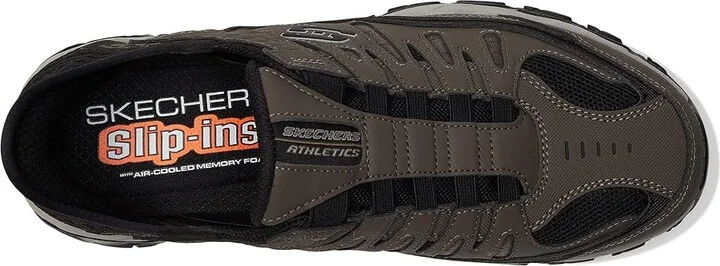 SKECHERS Afterburn M. Fit Ridgeburn Hands Free Slip-Ins Men's Shoes Brown : 7 D - Medium, Leather/Textile - Image 2