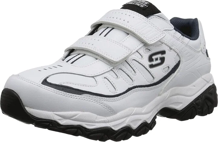 SKECHERS Afterburn Memory Fit - Final Cut Men's Lace up casual Shoes White/Navy : 7 D - Medium, Synthetic - Image 2
