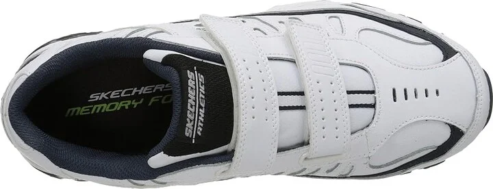 SKECHERS Afterburn Memory Fit - Final Cut Men's Lace up casual Shoes White/Navy : 7 D - Medium, Synthetic - Image 3
