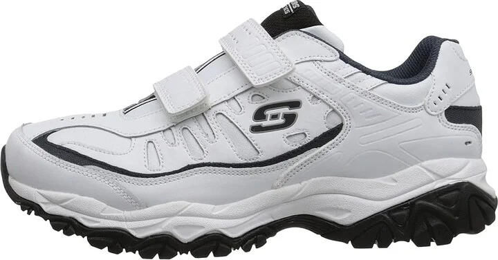 SKECHERS Afterburn Memory Fit - Final Cut Men's Lace up casual Shoes White/Navy : 7 D - Medium, Synthetic - Image 7