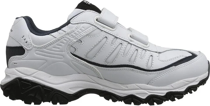SKECHERS Afterburn Memory Fit - Final Cut Men's Lace up casual Shoes White/Navy : 7 D - Medium, Synthetic - Image 8