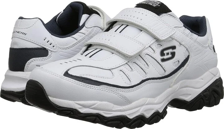 SKECHERS Afterburn Memory Fit - Final Cut Men's Lace up casual Shoes White/Navy : 7 D - Medium, Synthetic