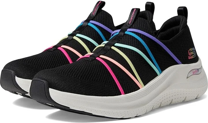 SKECHERS Arch Fit 2.0 Colorful Road Women's Shoes Black : 6 B - Medium, Rubber