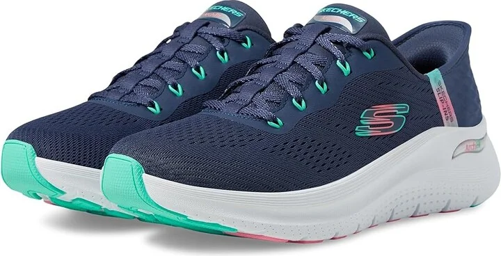 SKECHERS Arch Fit 2.0 Easy Chic Hands Free Slip-Ins Women's Shoes Navy Turquoise : 9.5 B - Medium, Textile